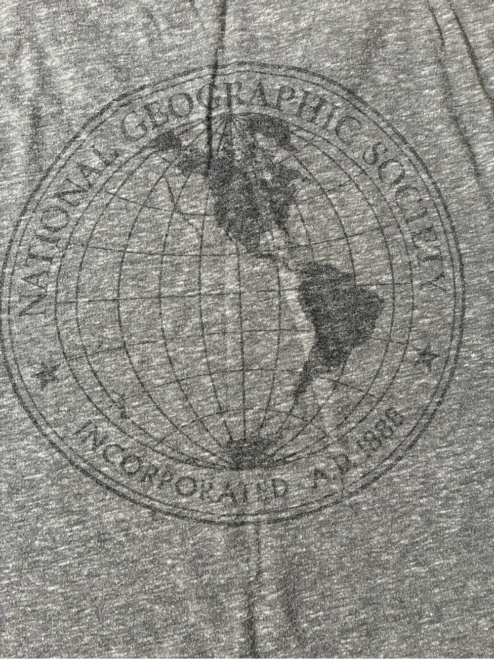 National Geographic Society 1888 Globe Graphic Tee Grey Size S